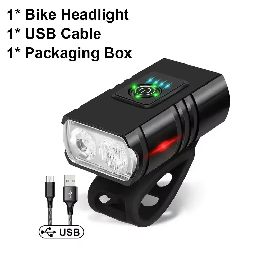 1000LM Bike Light Headlight T6 Bicycle Flashlight LED USB Rechargeable Torch Aluminum Alloy Cycling High Beam Low Accessories 10