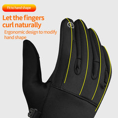 Outdoor motorcycle gloves with winter insulation and waterproof electric bike handle cover touch screen full finger riding equip