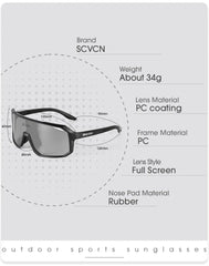 SCVCN Cycling Sunglasses Photochromic Glasses for Men Sun Mountain Bike Road Bicycle Eyewear Cycle Goggles Sports UV400 MTB