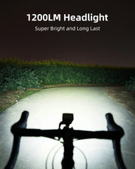 XOSS XL1200 Headlight 200-1200 Lm  Bike Light Waterproof Rechargeable Front Lamp Bicycle Light Aluminum Ultralight Flashlight