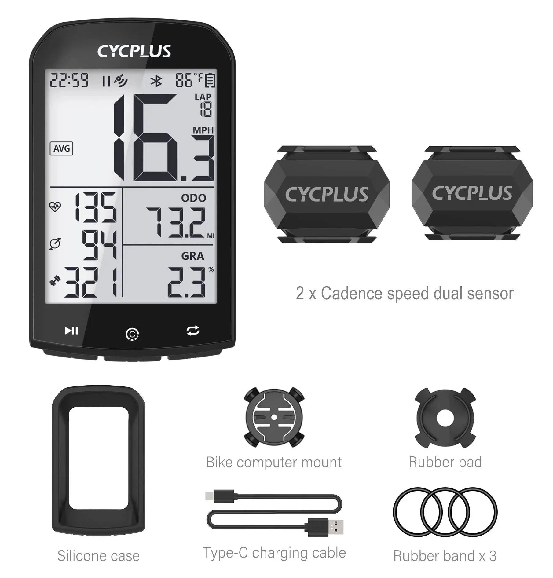 CYCPLUS M1 GPS Bicycle Computer Cycling Speedometer - Pogo Cycles