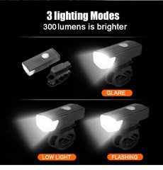 MTB Bike Front Lights USB LED Rechargeable Waterproof Mountain Bike Headlight Bicycle Light Warning Cycling Accessories