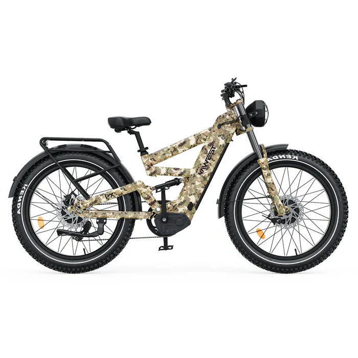 TESWAY X9 Ultra Dual Motor Electric Bike - Camouflage-patterned on a white background