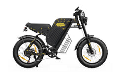 VARUN X-Plorer Raptor Electric Bike in black with yellow accents on a white background