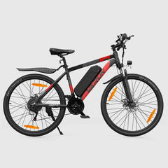 Black VARUN M27-1 Electric Bike with red accents on a light gray background
