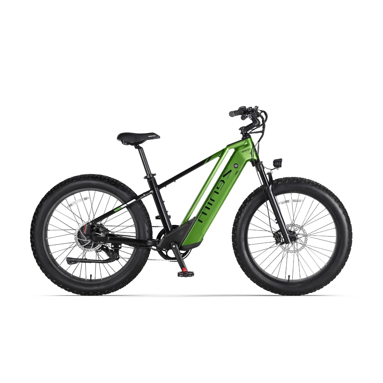 Green Cyrusher Zenith electric bike on a white background