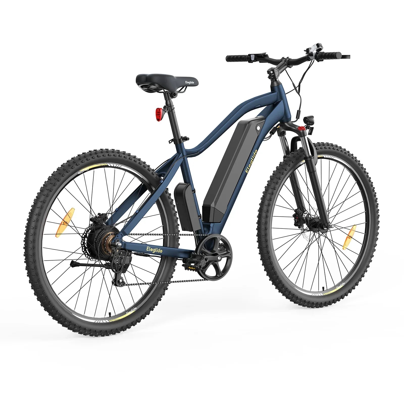 Blue electric bicycle on a white background
