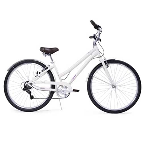 Huffy Sienna Ladies Hybrid Bike 27.5 Town Commuter Comfortable Retro Style White