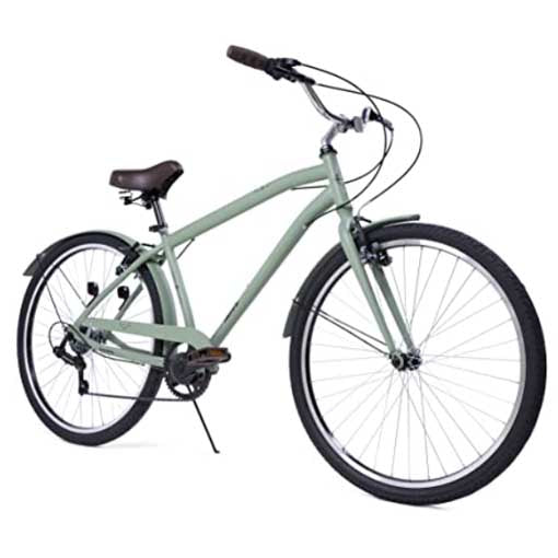 Huffy Men's Sienna Hybrid Bike 27.5 Town Commuter Comfortable Retro Style Green