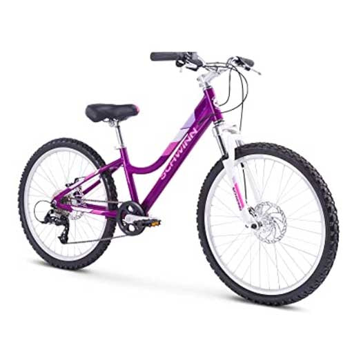Schwinn Breaker 24 G Kids Bike 21 Speed Mountain Bike for Girls Alloy Steel Aluminum Frame with Dual Disc Brake for Maximum Safety and Comfortable