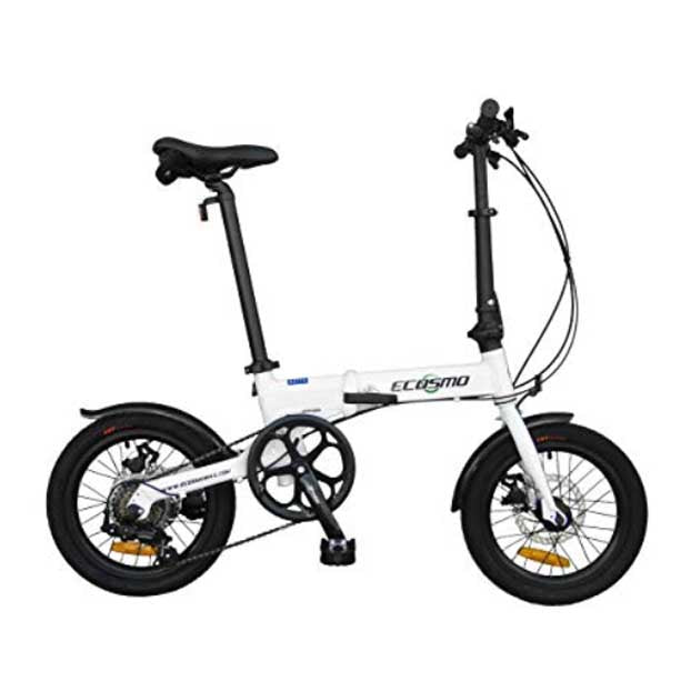 ECOSMO 16" Lightweight Alloy Folding City Bike Bicycle,6 SP SHIMANO, Dual Disc brakes - 16AF02W