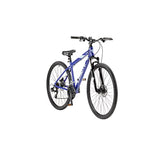 Coyote ALPINE Gents's Front Suspension Hybrid Bike With 700C Wheels 22-Inch Aluminium Frame, 21-Speed Shimano Gearing & Shimano EZ Fire Shifters, disc Brake, Blue Colour