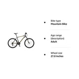 Insync Men's Buran 21 Speed Front Suspension Mountain Bike, 20-Inch Size, Grey