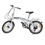 Ridgeyard 20" 6 Speed Folding Foldable Adjustable City Bike Bicycle Shimano (Silver-2)