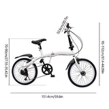 Bazargame 20 Inch Adult Bicycle Folding Bike 7-Speed Camping Foldable Bike Height Adjustable Teenagers Urban Bicycles White Lightweight Alloy Folding City Bike
