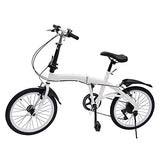 Futchoy 20" Lightweight Alloy Folding City Bicycle Bike 20'' Folding Bike w/7 Speed Gears Adults Teenagers Urban Bicycle Double V-Brake for Adults and Children