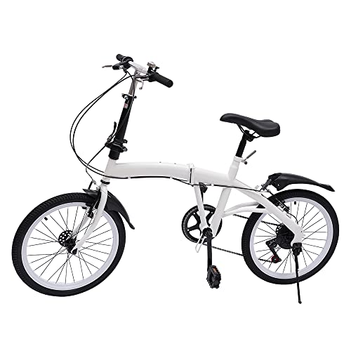 Esyogen 20" Folding Bicycle For Adults 7 Spee Lightweight Alloy Folding City Bike Bicycle,Seat And Handlebar Adjustable