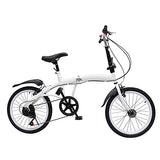 DENEST Folding Bike 20 Inch City Bike 7 Speed bikes City Bike for adults, Foldable Bike White Bike with Double V-Brake and Fenders, Height Adjustable,