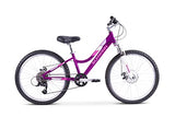 Schwinn Breaker 24" G Kids Bike 21-Speed Mountain Bike for Girls Alloy Steel & Aluminum Frame with Dual Disc Brake for Maximum Safety and Comfortable Ride Purple