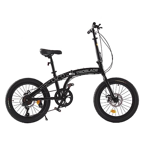 BSTSEL 20 Inch Folding Bike Adult,For Adult Men and Women Teens,Lightweight Aluminium Frame, 7 Speed Shimano Drivetrain, Foldable Bike With Disc Brake, Adult Bike Foldable Bicycle(Black & Grey)