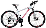 Totem Mountain Bike/Bicycles 27.5'' Wheel Lightweight Aluminium Frame 21 Speeds Shimano Disc Brake, White