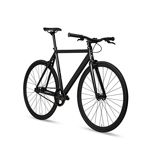 6KU Aluminum Fixed Gear Single-Speed Fixie Urban Track Bike, Shadow Blacke, 58cm/L