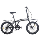 Jamiah 20 Inch Folding Bike for Adult Men and Women Teens, 7 Speed Shimano Drivetrain, Handle Seat Height Adjustable, Foldable Bike with Front Rear Storage Rack Dual V Brakes (Black & Grey)