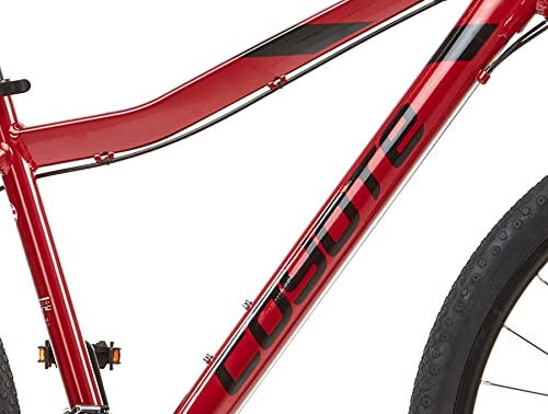 Coyote ALPINE Women's Front Suspension Hybrid Bike With 700C Wheels 20-Inch Aluminium Frame, 21-Speed Shimano Gearing & Shimano EZ Fire Shifters, disc Brake, Red Colour