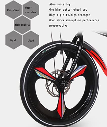 20 Inch Folding Bike for Adult Men and Women Teens,Front and rear double shock absorption,7 variable speed,Double disc brake,Handle+seat height adjustable,Give away:10 bicycle accessories/black