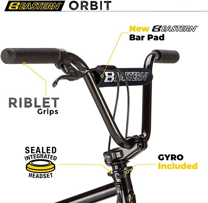 Eastern Bikes Orbit 20-inch BMX Bike, Chromoly Down & Steerer Tube (Black)