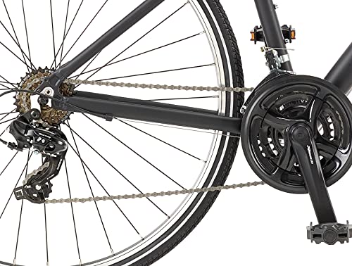 Coyote URBAN Gents's Hybrid Bike With 700C Wheels 17.5-Inch Frame, 18-Speed Shimano Gearing & Shimano EZ Fire Shifters,V-Brake, BLACK Colour