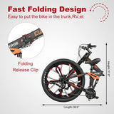Cyrusher FR100 27.5 Inch Aluminum Folding Mountain Bike with Full Suspension and 180mm Disc Brakes - Suitable for Men and Women