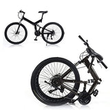 Futchoy Folding Bike 26" Full Suspension Mountain Bikes Disc Brakes Carbon Steel Bicycle Adult Bike 21 Speed