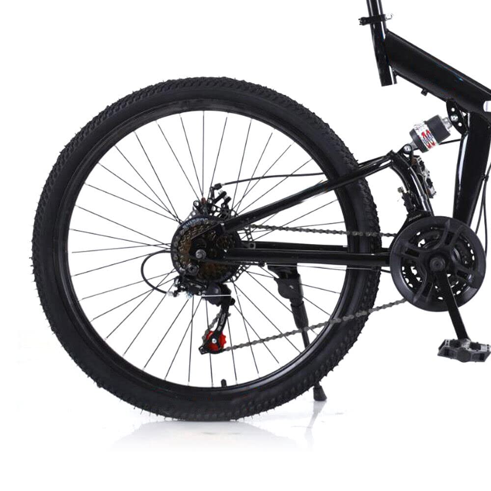 YISSALE Folding Mountain Bike MTB Bicycle Road 26 Inches Wheel 21 Speed Full Suspension Disc Brake Bike Load 150 Kg