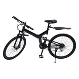 YISSALE Folding Mountain Bike MTB Bicycle Road 26 Inches Wheel 21 Speed Full Suspension Disc Brake Bike Load 150 Kg