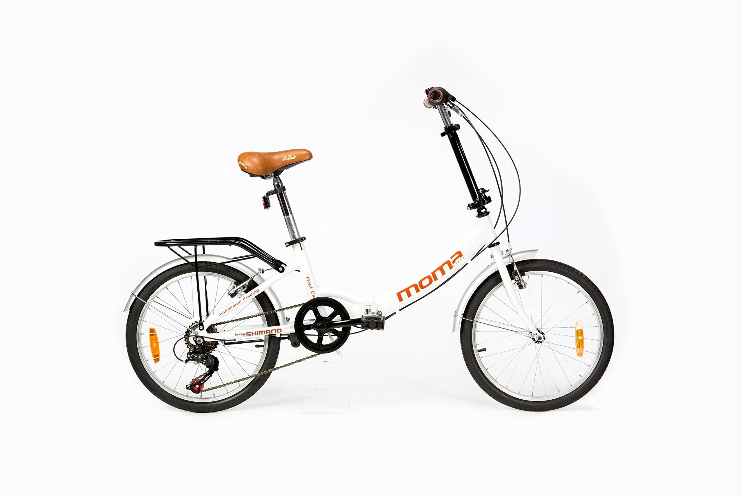 Moma Bikes, First Class Folding City bike 20", white, Aluminum, SHIMANO 6 Speeds, Comfort Saddle
