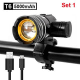 NEWBOLER 5000mAh Bicycle Light Set T6 USB Rechargeable Battery Adjustable Zoom Bike Front Headlight Cycling Lamp with Taillight - Pogo Cycles