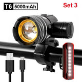 NEWBOLER 5000mAh Bicycle Light Set T6 USB Rechargeable Battery Adjustable Zoom Bike Front Headlight Cycling Lamp with Taillight - Pogo Cycles