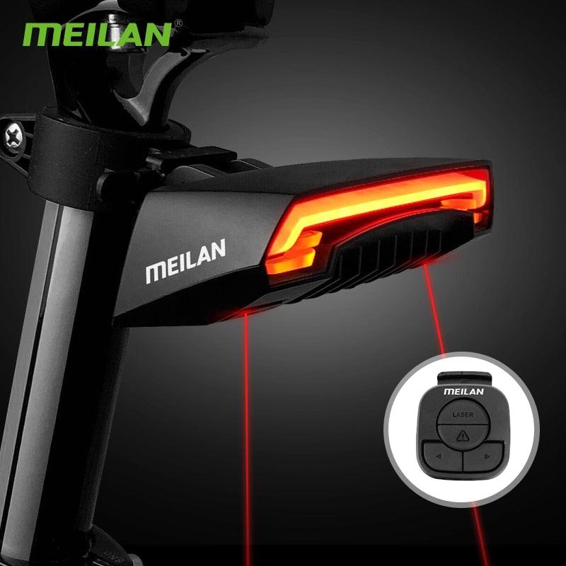 Meilan X5 Wireless Bike Bicycle Rear Light Laser Tail Lamp Smart USB Rechargeable Cycling Accessories Giyo r1 Remote Turn Led - Pogo Cycles