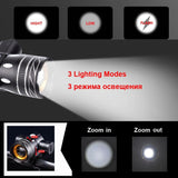 NEWBOLER 5000mAh Bicycle Light Set T6 USB Rechargeable Battery Adjustable Zoom Bike Front Headlight Cycling Lamp with Taillight - Pogo Cycles