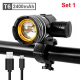 NEWBOLER 5000mAh Bicycle Light Set T6 USB Rechargeable Battery Adjustable Zoom Bike Front Headlight Cycling Lamp with Taillight - Pogo Cycles