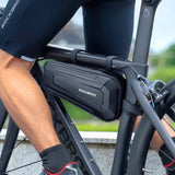 ROCKBROS Hard Shell Bicycle Bag MTB Road Bike Bag Carbon Pattern Waterproof Top Tube Bag Cycling Saddle Bag 1.5L High Capacity - Pogo Cycles
