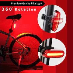 1/2Pcs Bike Taillight Waterproof COB LED MTB Front Rear Light USB Rechargeable Night Cycling Bicycle Safety Warning Light - Pogo Cycles