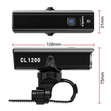 TOWILD CL1200 Bike Light Front Lamp USB Rechargeable LED 1200LM 4000mAh Bicycle Light Waterproof Headlight Bike Accessories - Pogo Cycles