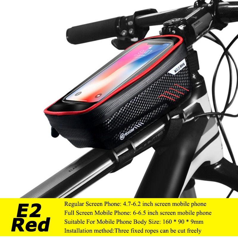 WILD MAN Bicycle Bag 5.5-6.6 Inch Phone Bag Waterproof Front Frame Bag Sensitive Touch Screen MTB Bag Road Bike Accessories - Pogo Cycles