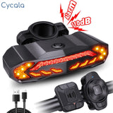 Cycala Bicycle Rear Light Alarm Waterproof Rechargeable Scooter Bike Turn Signal Warning Lamp Auto Brake Light - Pogo Cycles