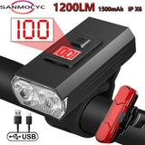 NEW Bicycle Light T6 LED 1200 Lumen USB Rechargeable Lantern Lamp MTB Road Bike Front Light Cycling Flashlight Bike Accessories - Pogo Cycles
