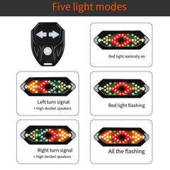 1/2PCs Bicycle Turn Signal Light Wireless Remote Control USB Rechargeable Front Rear Bike Tail Lights for MTB Scooters MTB Road - Pogo Cycles