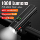 NEWBOLER 1000 Lumen Flashlight For Bicycle USB Bike Front Rear Light Set Rainproof MTB Headlight 4800mAh Cycling Lamp Accessory - Pogo Cycles