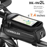 WILD MAN Bike Bag 2L Frame Front Tube Cycling Bag Bicycle Waterproof Phone Case Holder 7.4 Inches Touch Screen Bag Accessories - Pogo Cycles